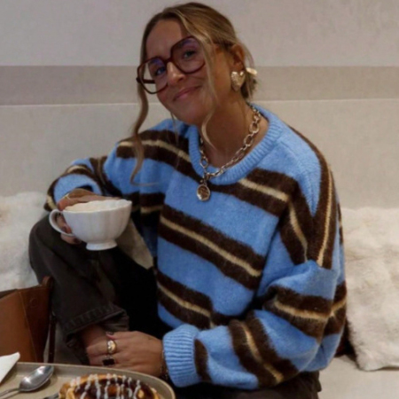 Casual Stripes Color Clash Straight Knitted Jumper 2