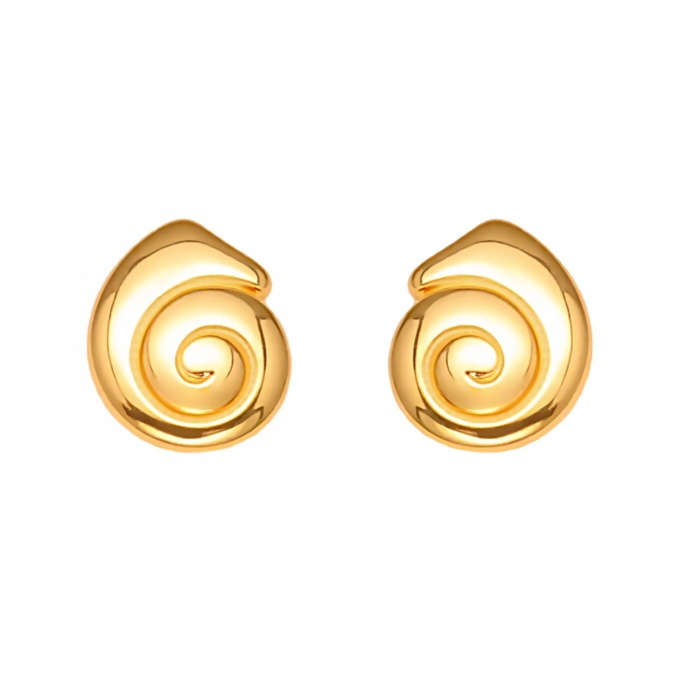 1 Pair Vortex Stainless Steel Waterproof Gold Color Women's Stud Earrings 