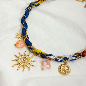 1 pezzo elegante collana con ciondolo da donna in acciaio inossidabile impermeabile color oro a forma di sole h5 Immagine7