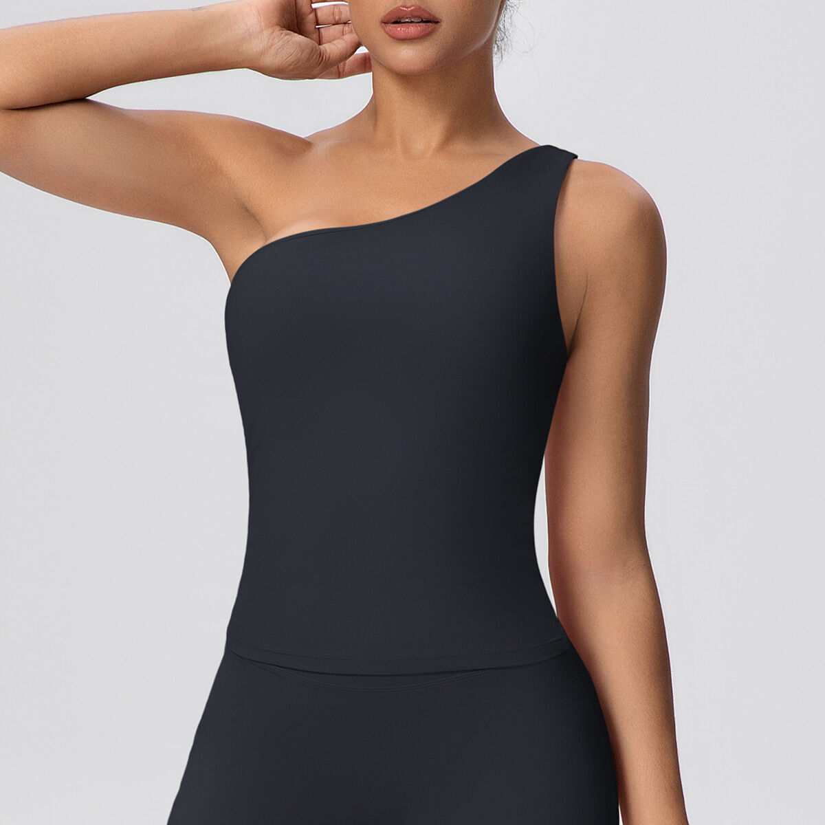 1 Piece Naked Feeling Solid Color High Stretch Skinny Sports Tops h5Picture2