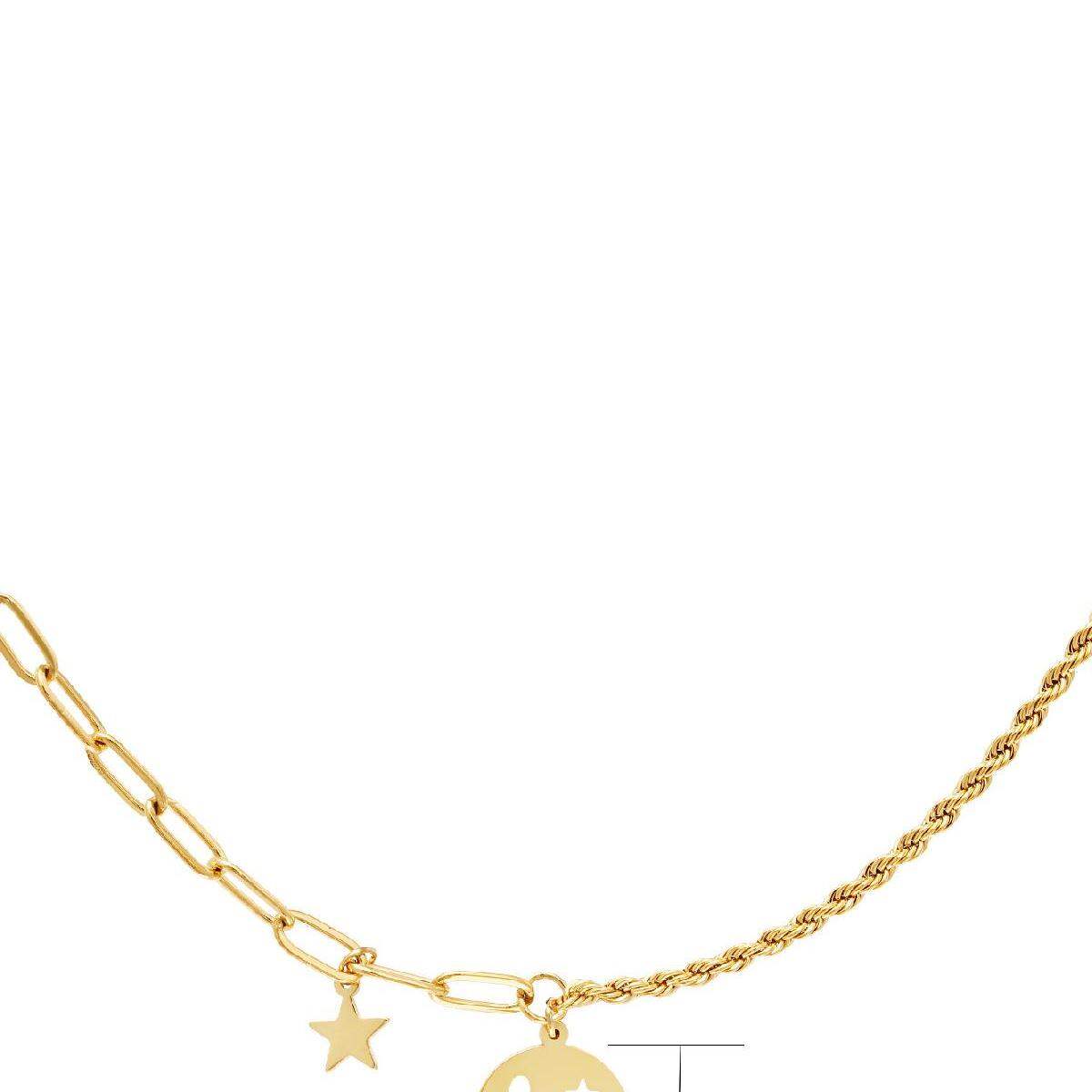 Stainless steel necklace smiley and star Picture4