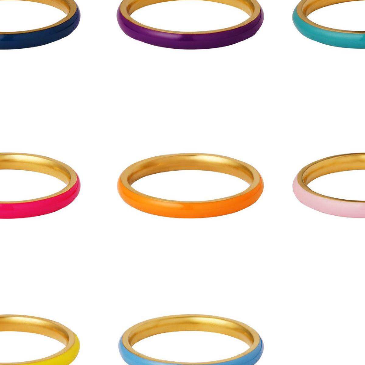 Anillo de acero inoxidable con revestimiento de color h5 Imagen4