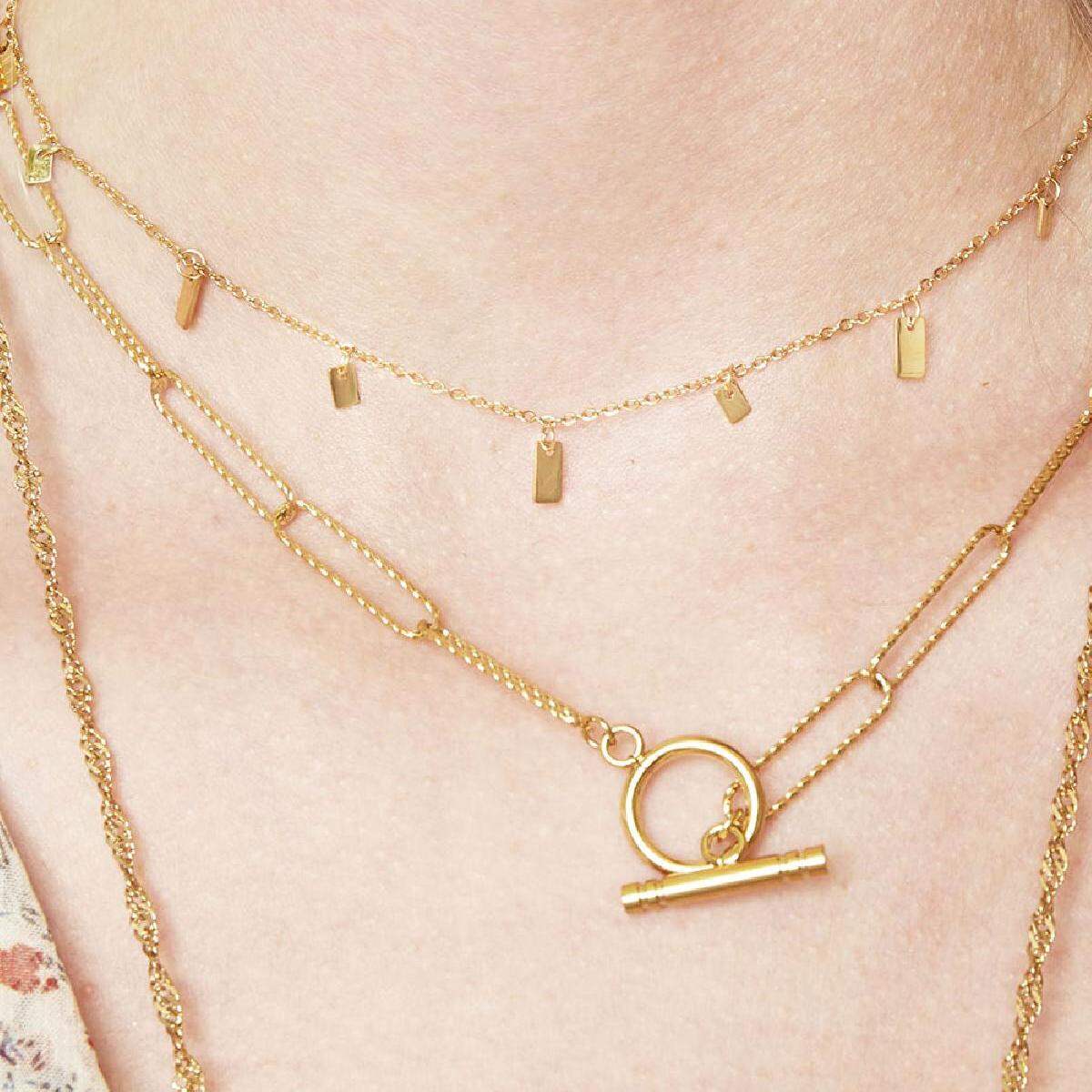 Necklace Floating Squares