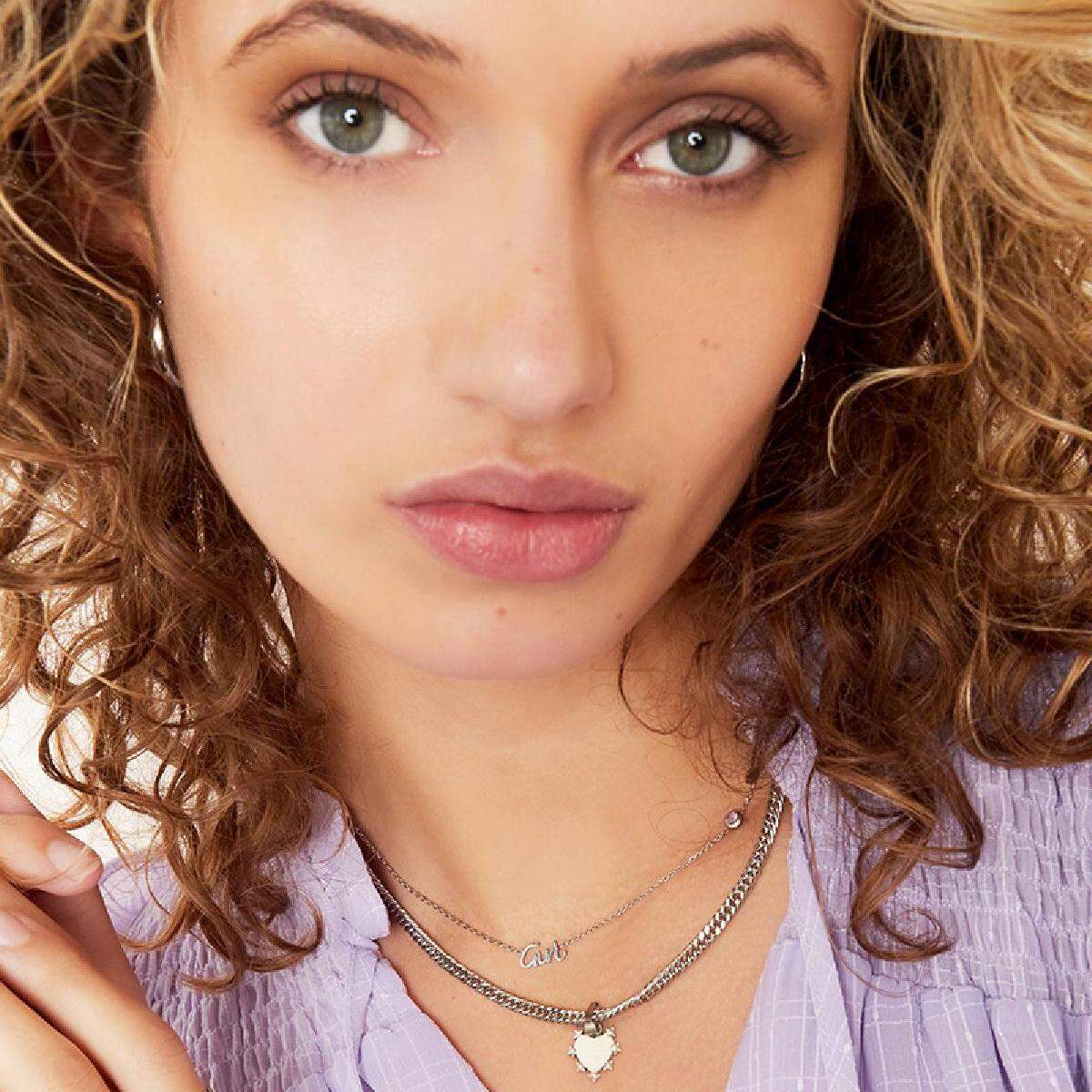 Birthstone Necklace Girl Silver