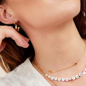 Birthstone necklace January gold h5 Picture4