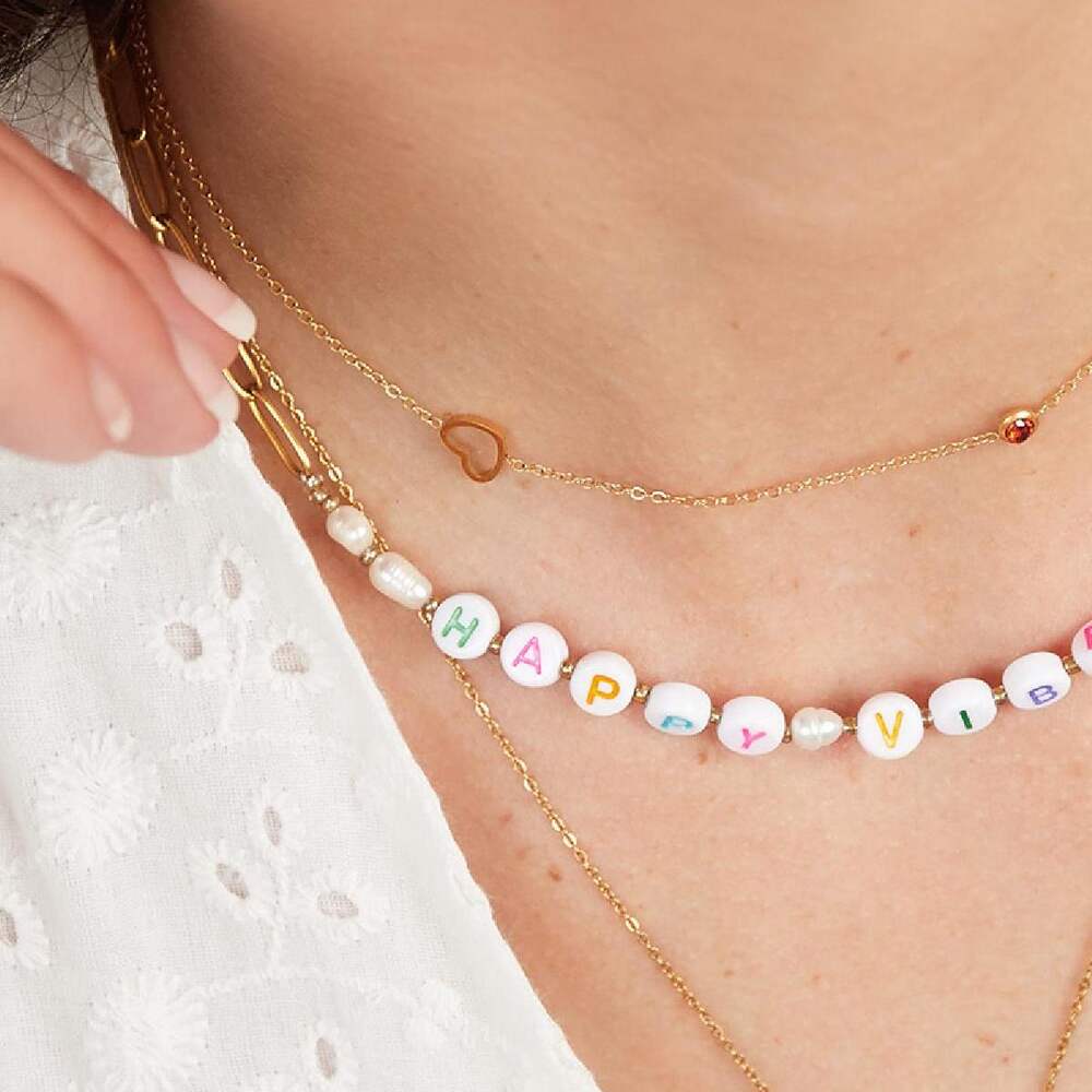 Birthstone necklace January gold Picture5