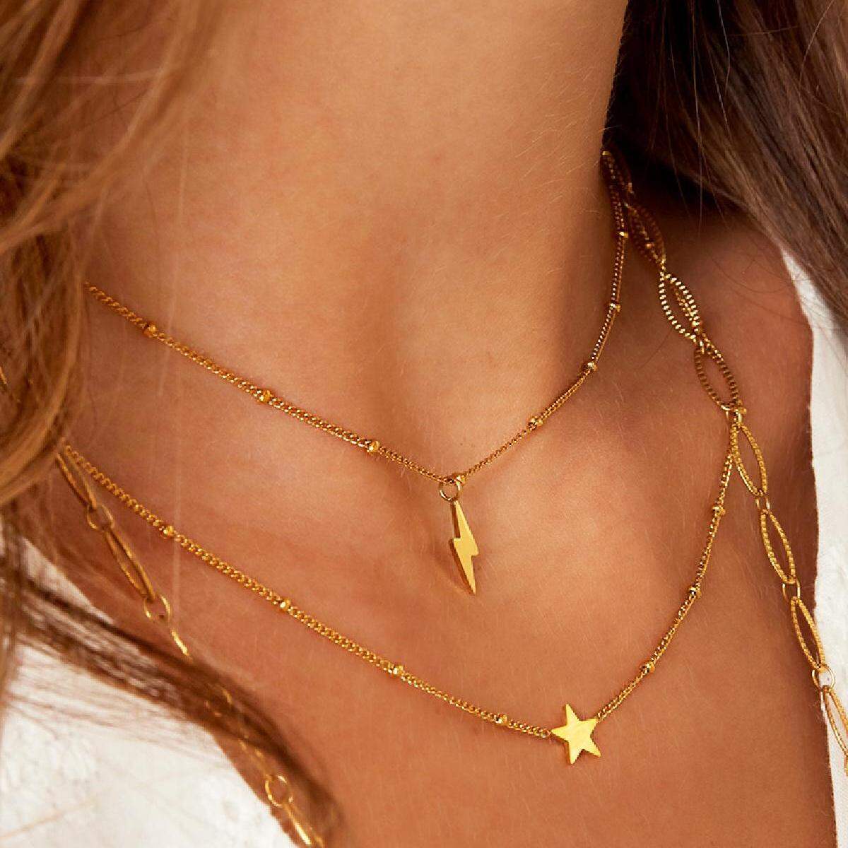 Stainless steel necklace star