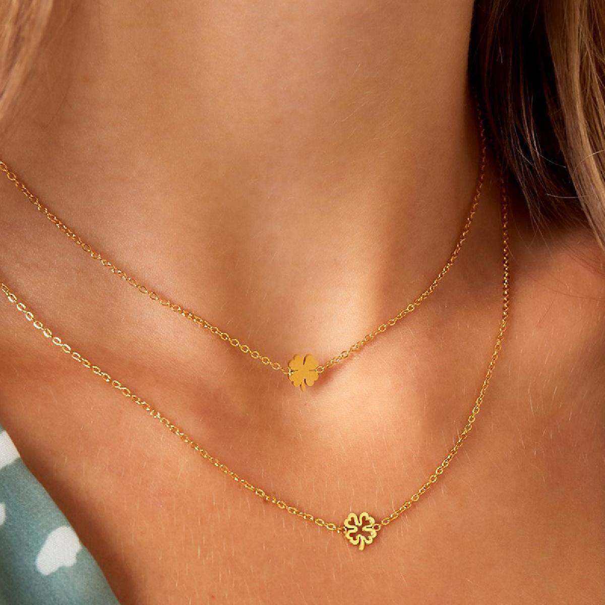 Necklace open clover h5 Picture3
