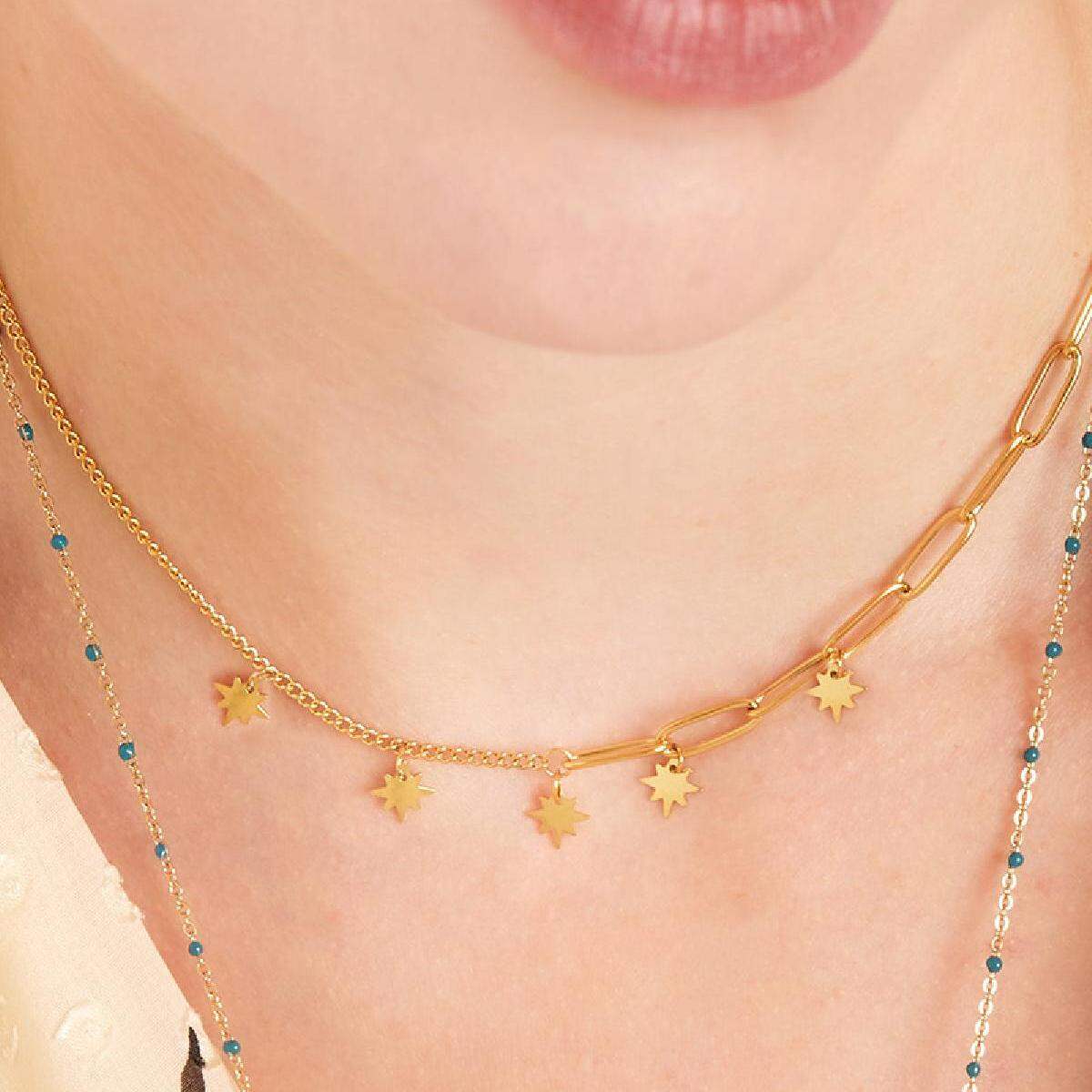 Stainless steel necklace stars h5 Picture3