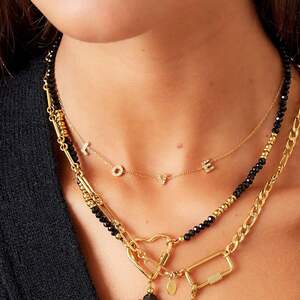 Stainless steel necklace with stones and heart h5 Picture4