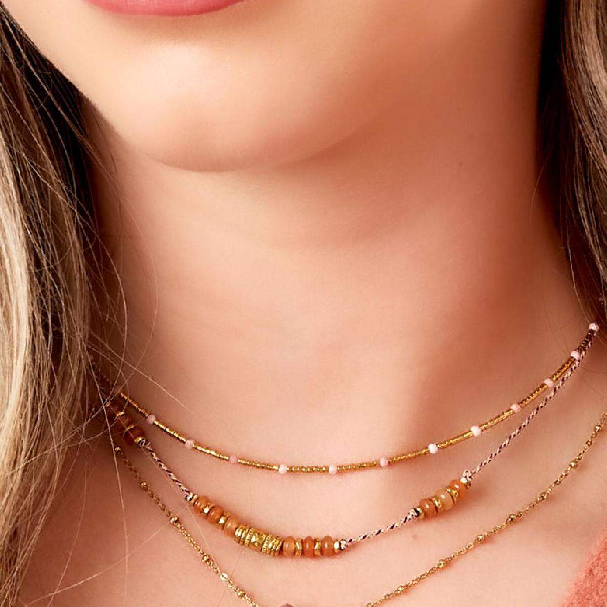 Necklace natural stones Black Natural stones h5 Picture4