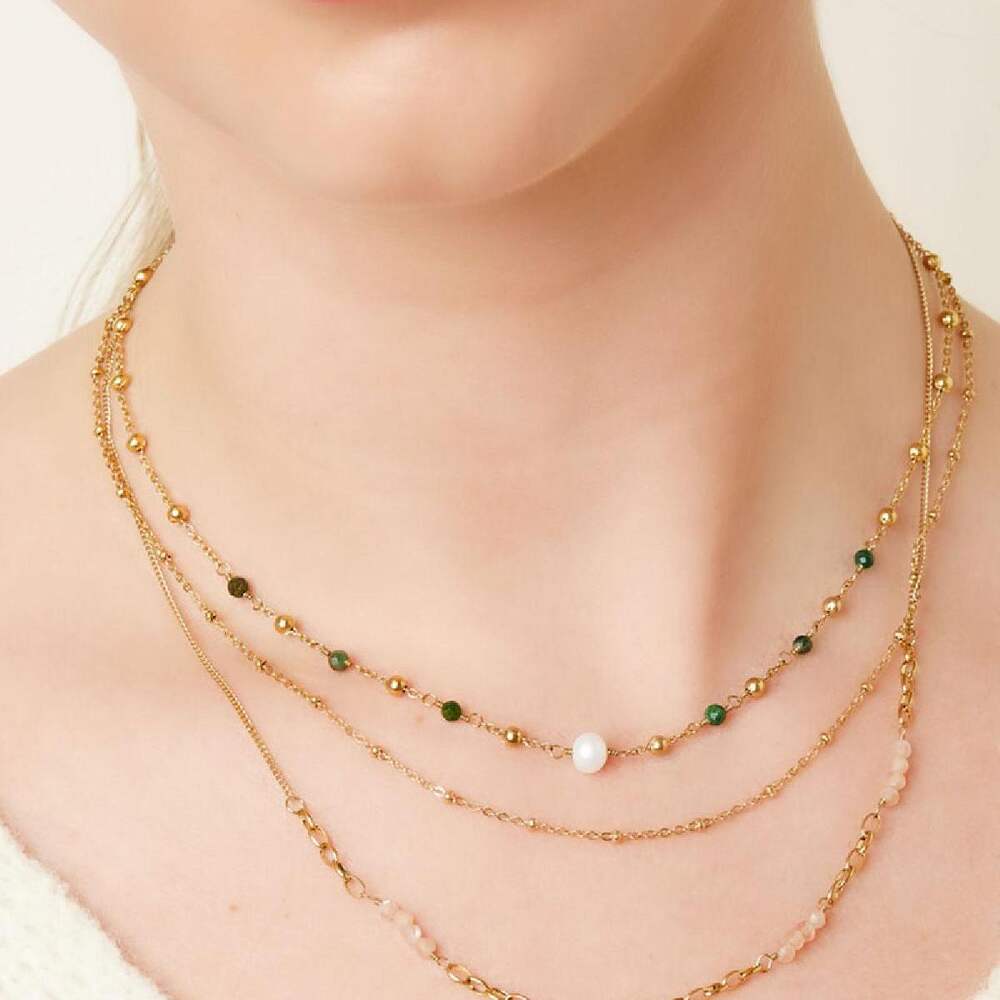 Necklace with small pearls and stone beads Picture4