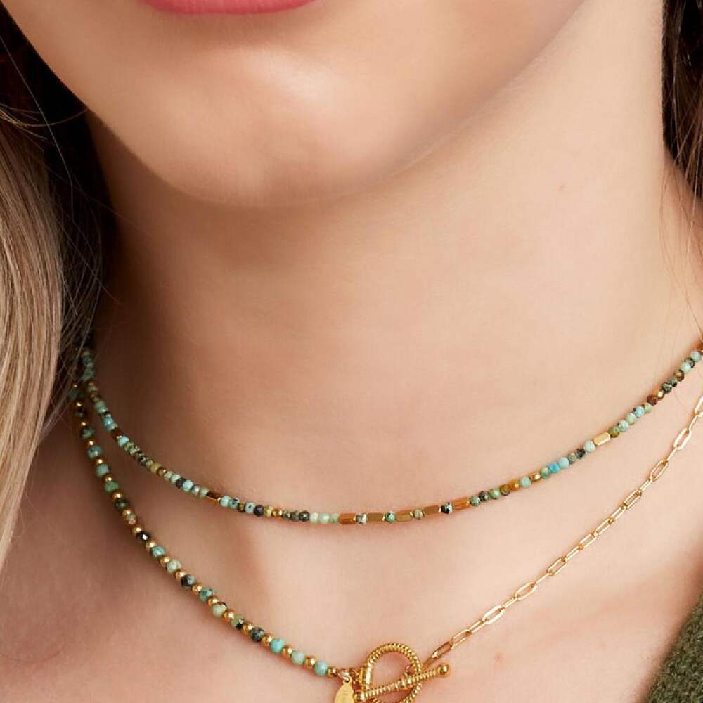 Stainless steel necklace beads round closure Picture4
