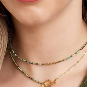 Stainless steel necklace beads round closure h5 Picture4