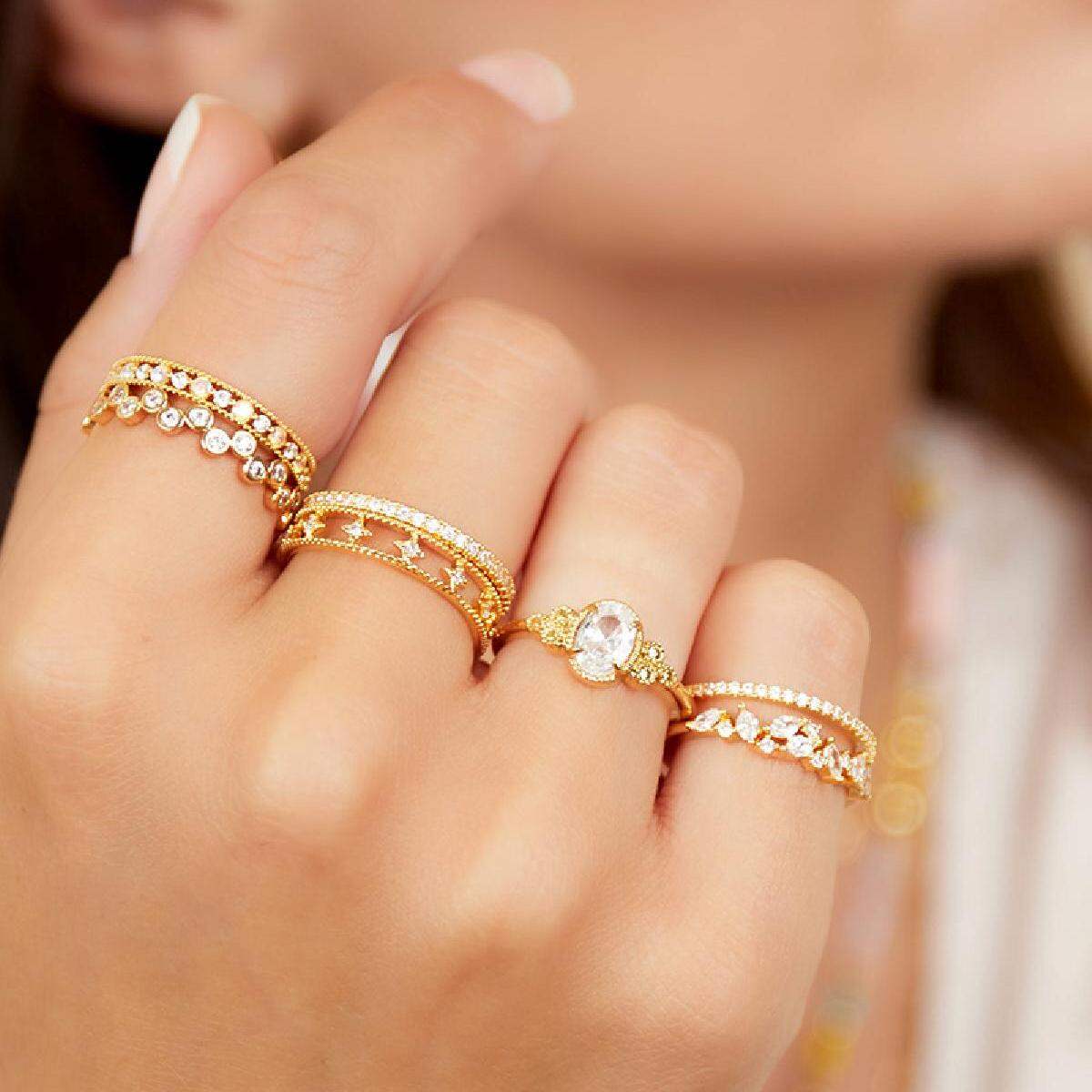 Stainless Steel Ring Zircon
