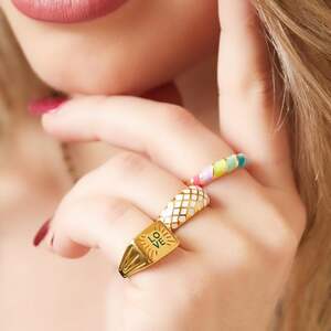 Stainless steel ring love expression h5 Picture4