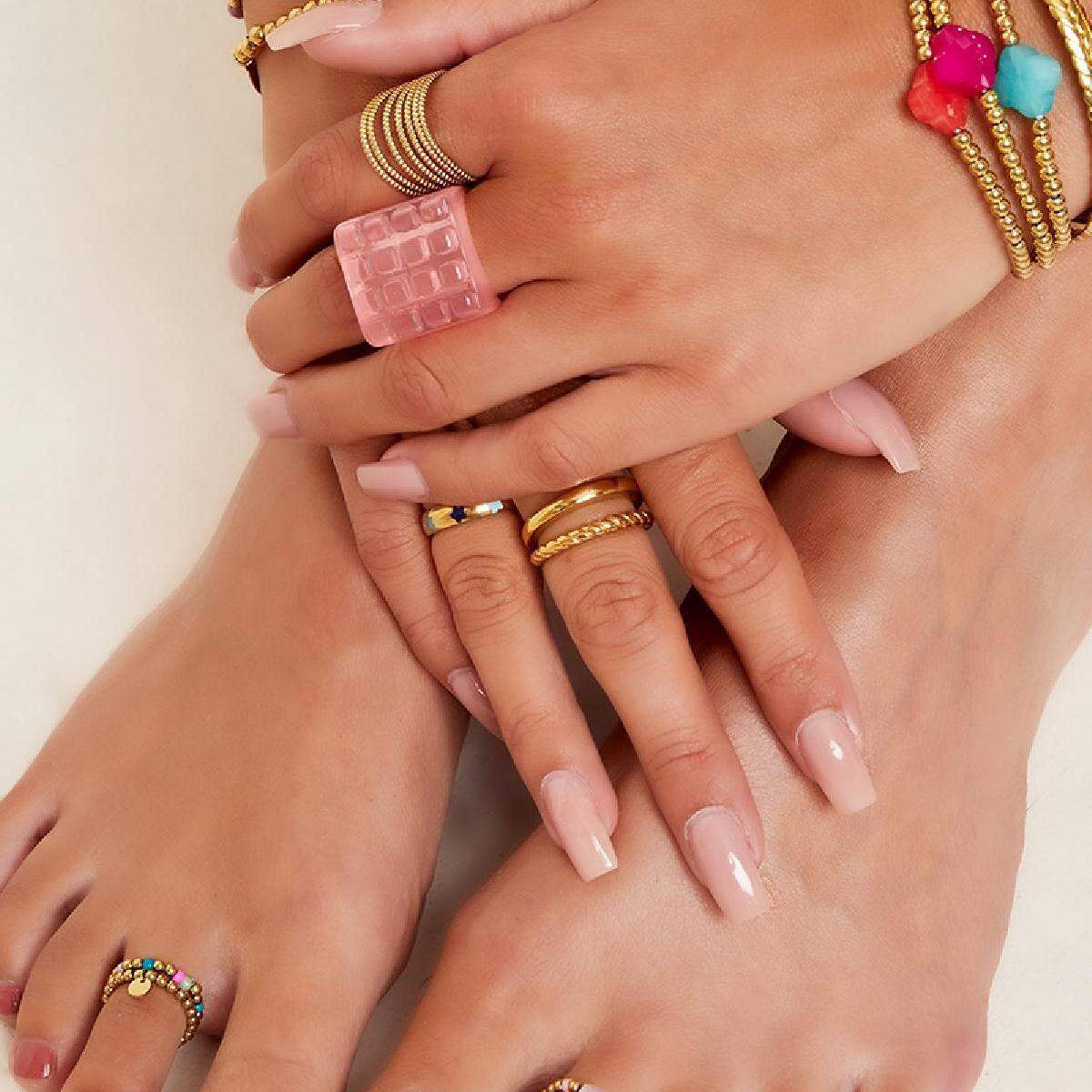 Anello per dita dei piedi con pietra colorata h5 Immagine2