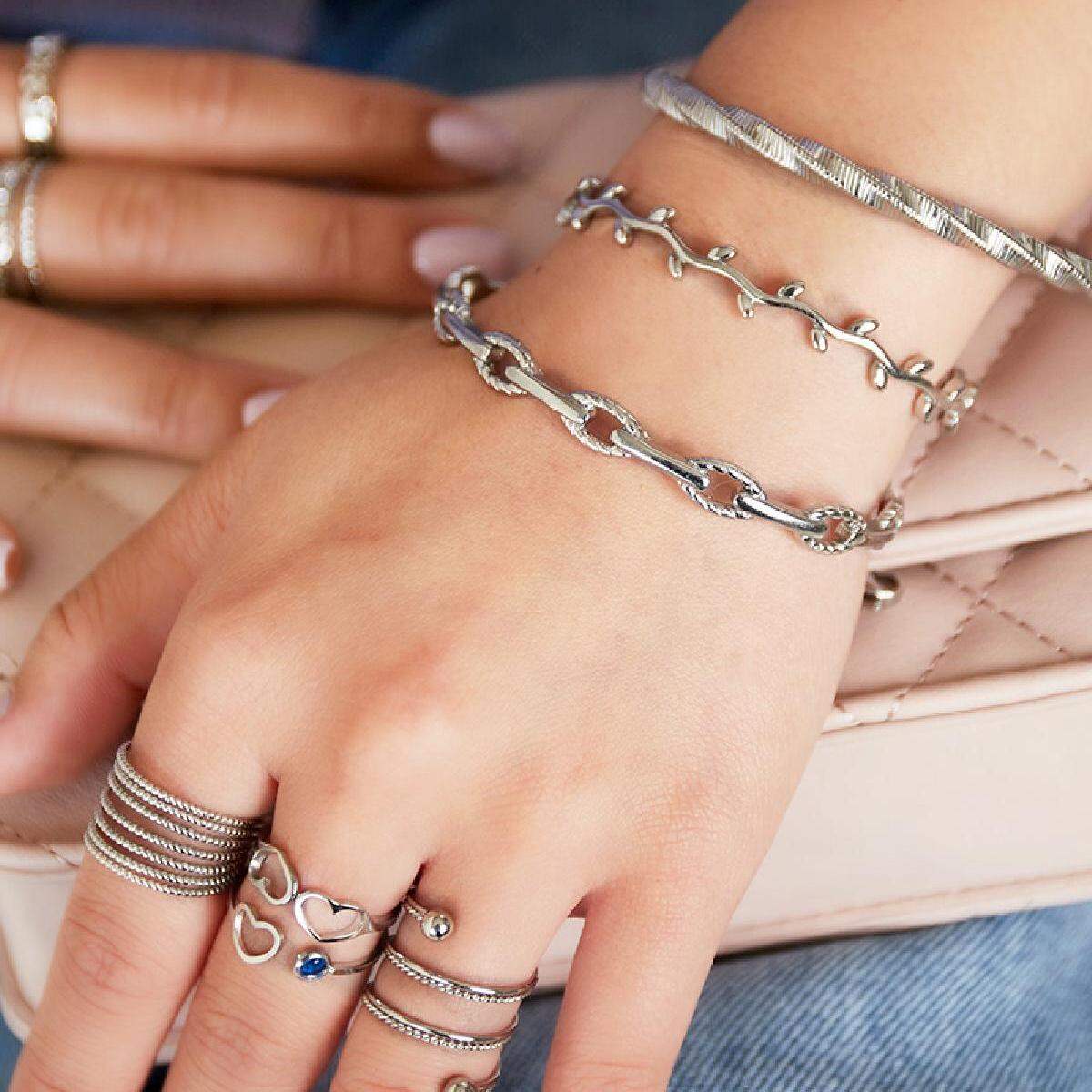 Pulsera de eslabones de cadena de plata Imagen2