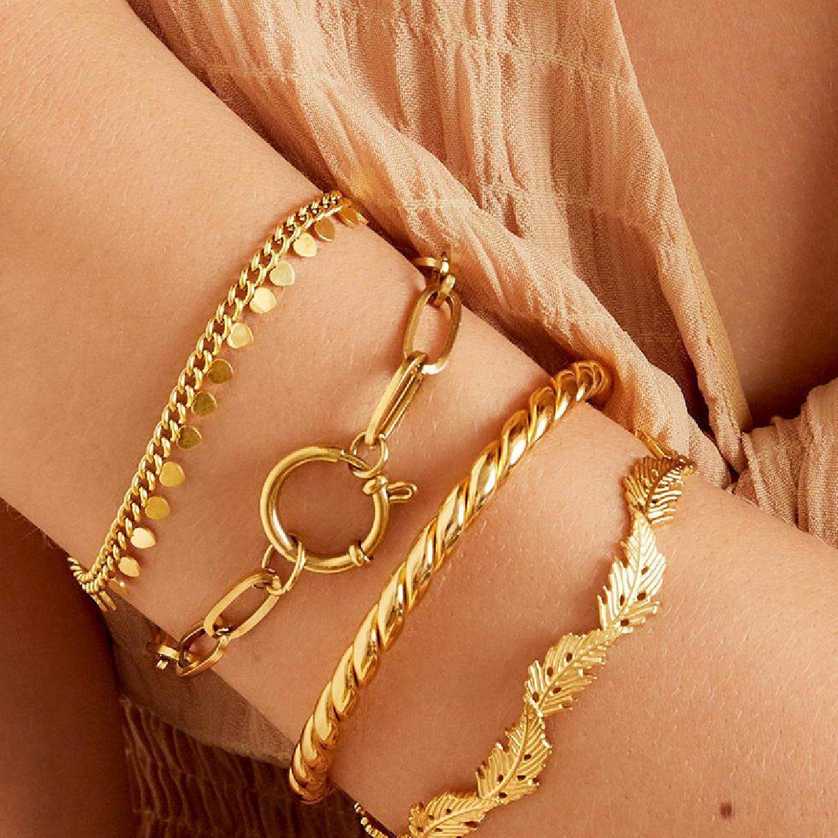 Bracciale in acciaio inox cuori Immagine2