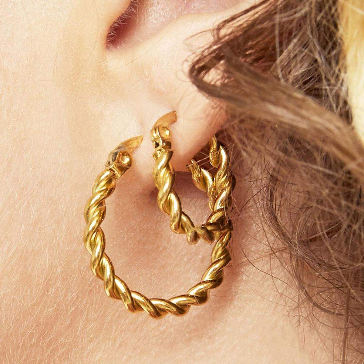 Earrings Hoops Twine 22 mm