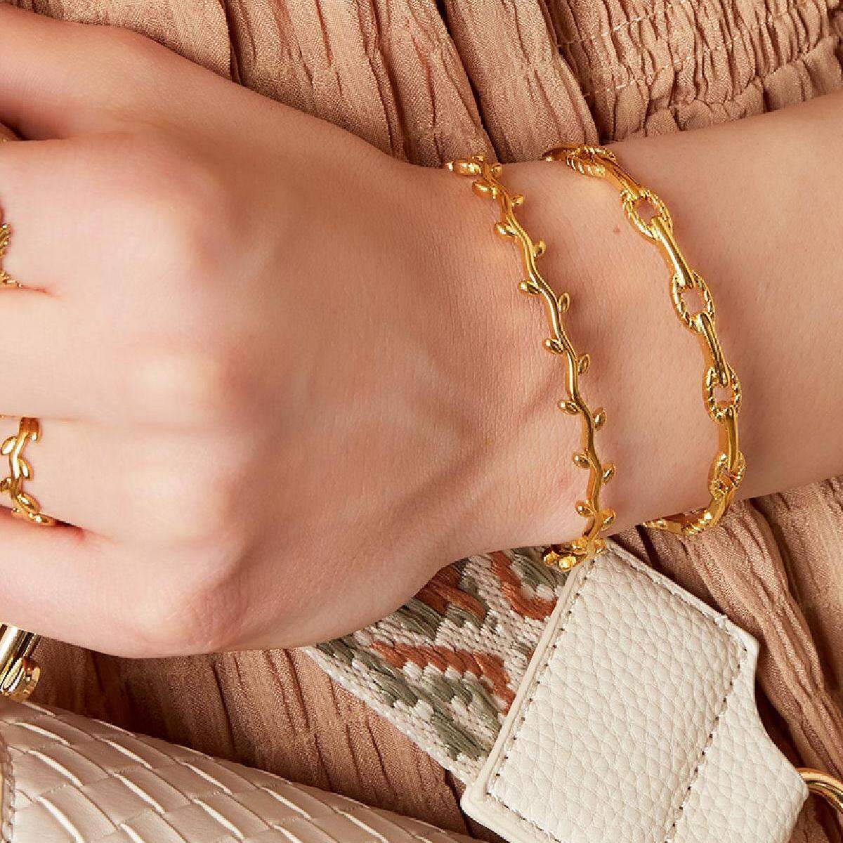 Bracciale Ramo Ondulato Oro h5 Immagine2
