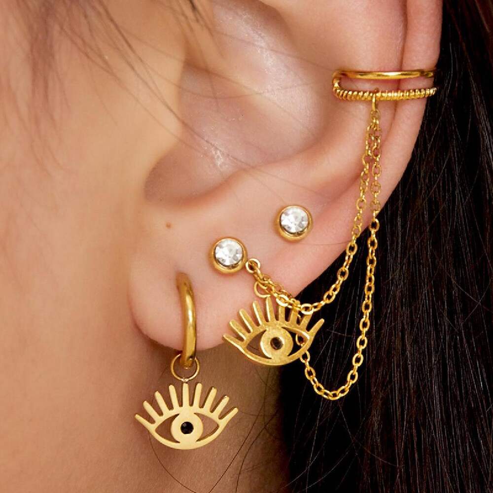 Earcuff de acero inoxidable Eye h5Imagen2