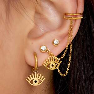 Earcuff de acero inoxidable Eye h5 Imagen2