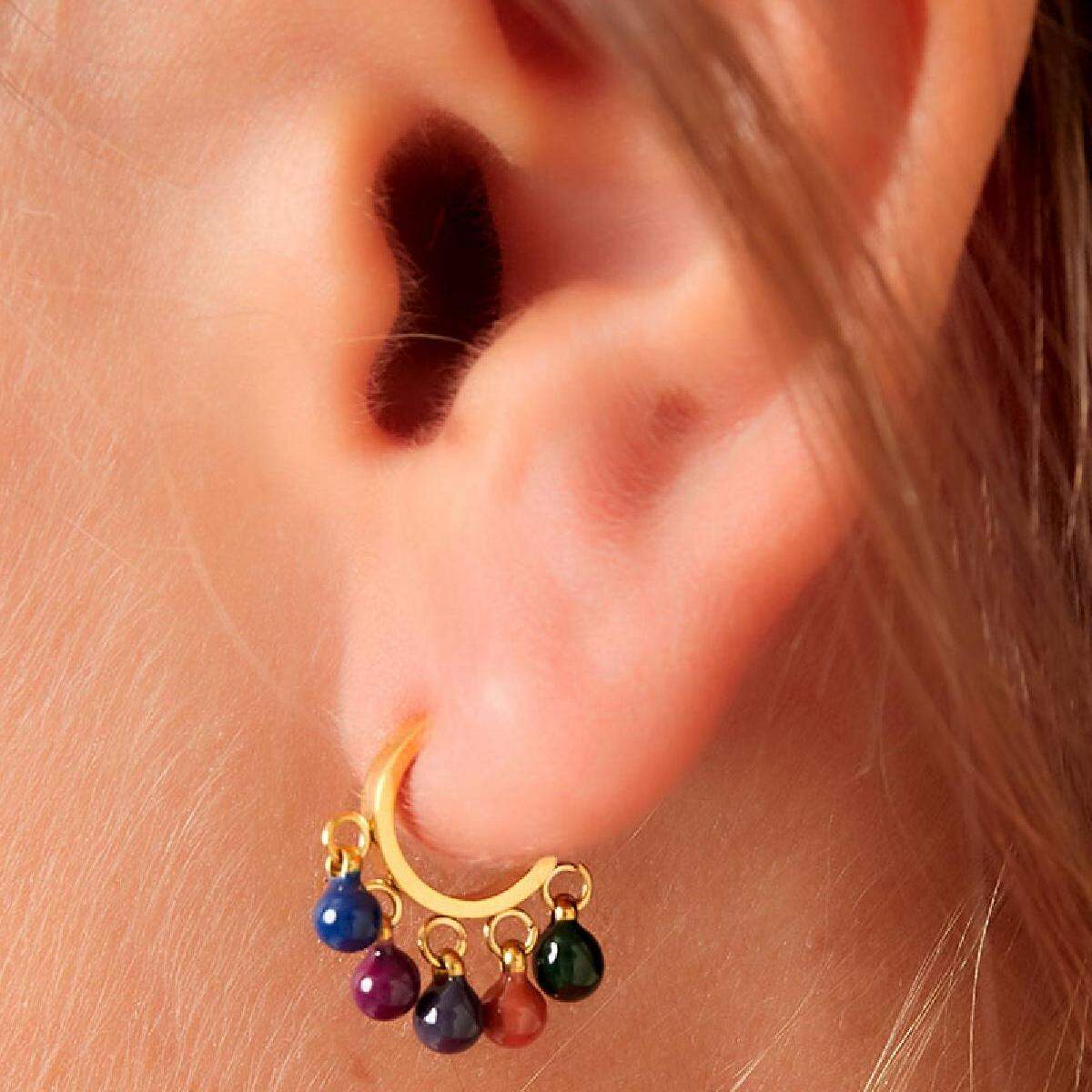 Pendientes de cuentas de acero inoxidable Imagen2
