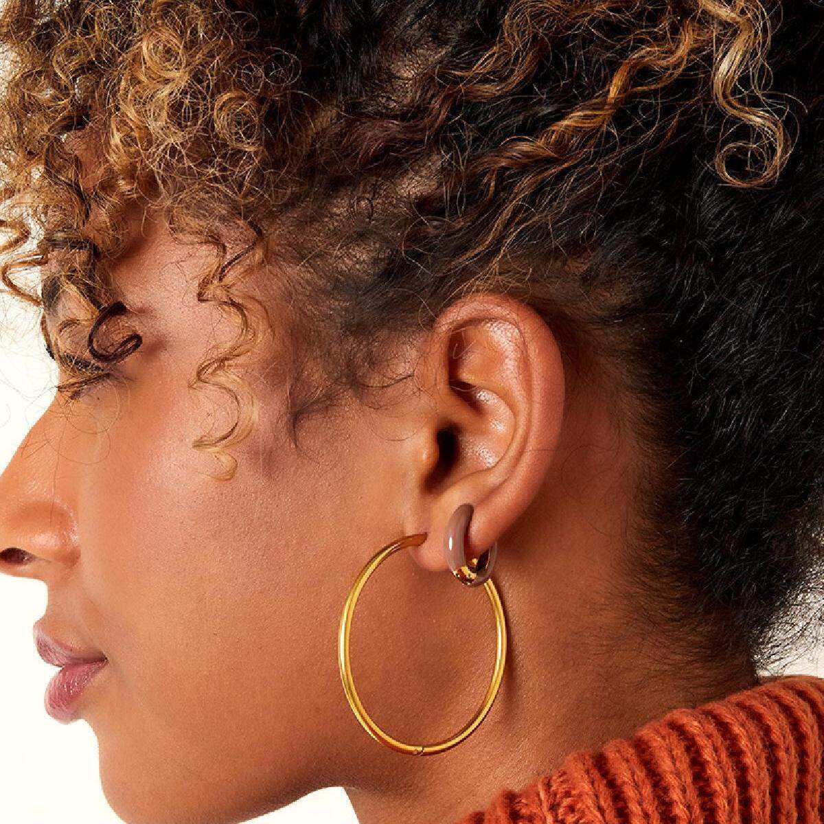 Pendientes de acero inoxidable aros grandes h5 Imagen3