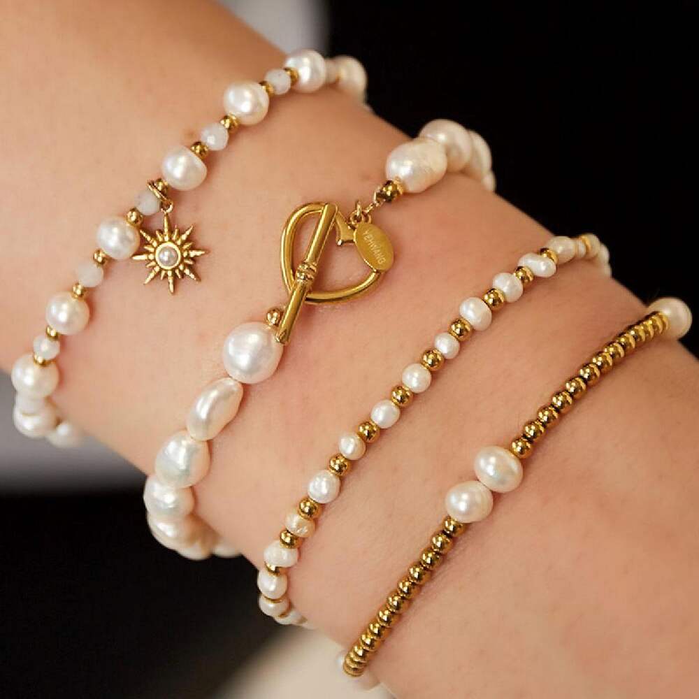 Bracciale perla chiusura cuore h5Immagine2