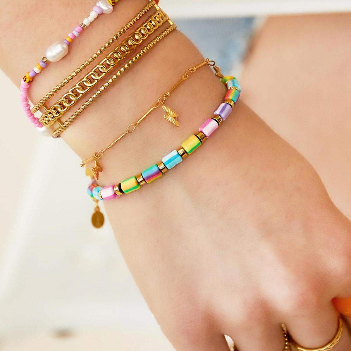 pulsera de cuentas colores de  Imagen2