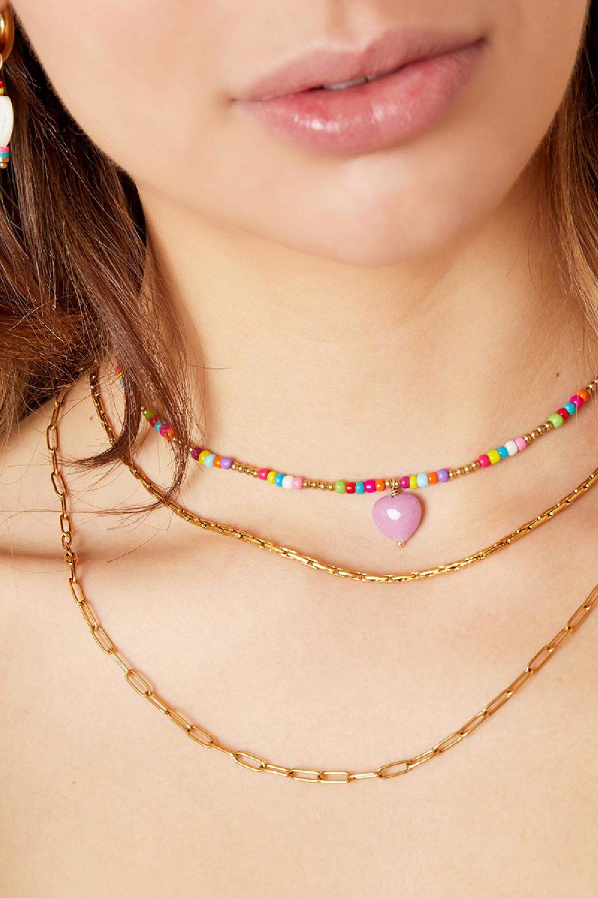 Herzkette - #summergirls-Kollektion Goldfarbe Edelstahl h5 Bild4