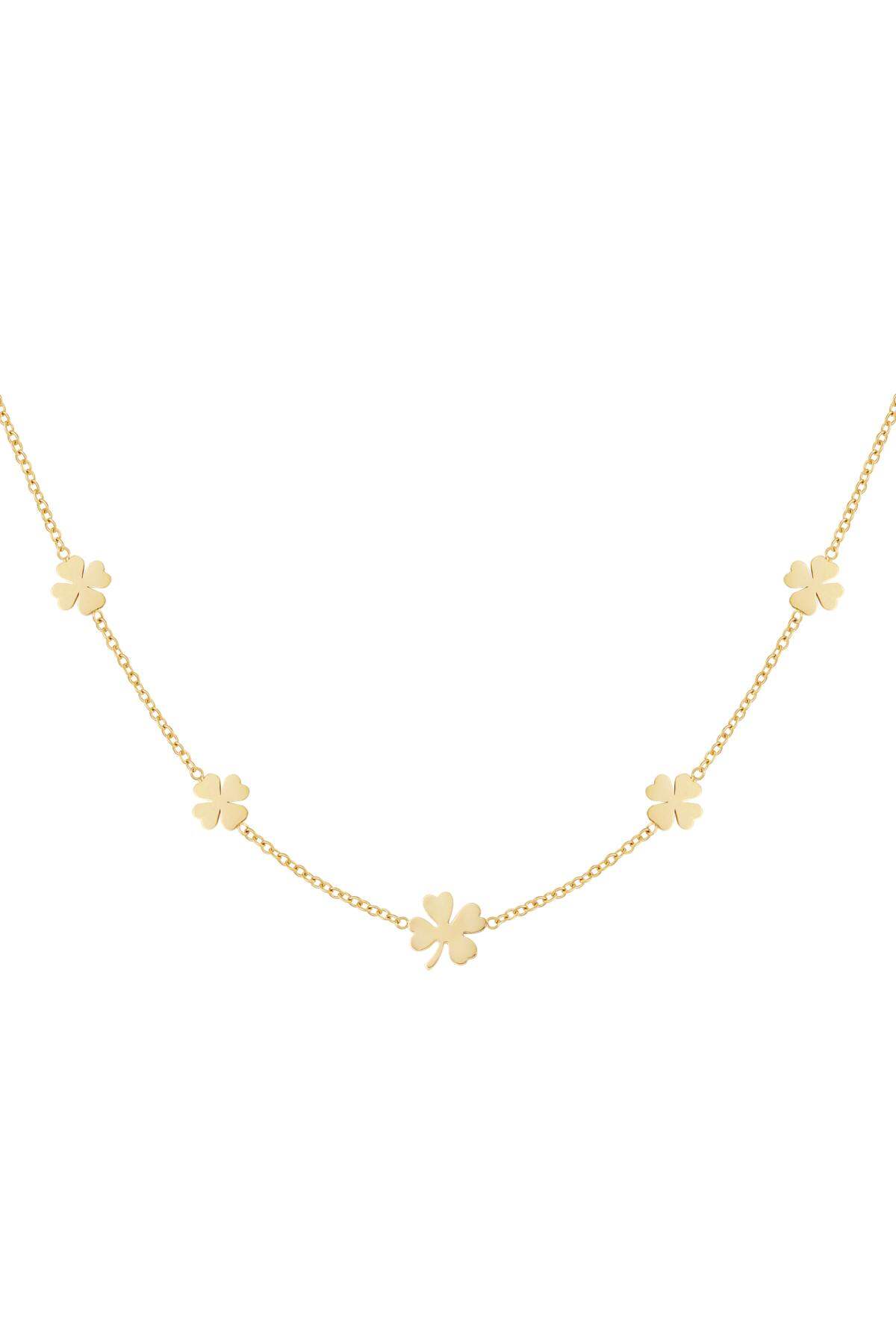Collana 5 trifogli Gold Stainless Steel 