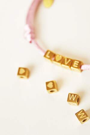 DIY Perlen Alphabet Goldfarbe A Edelstahl h5 Bild2