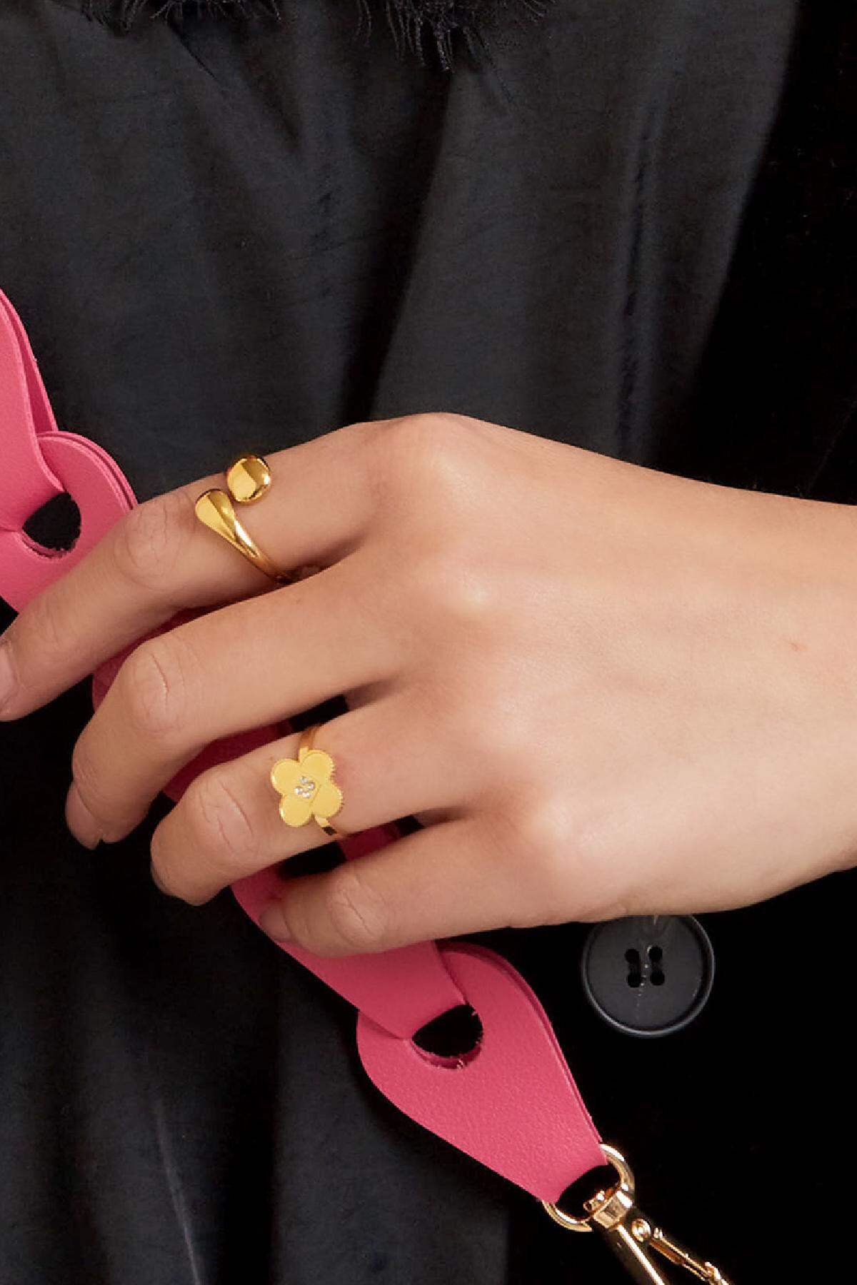 Tweekleurige roestvrijstalen ring Ring Ring Goud kleur Stainless Steel One size h5Afbeelding2