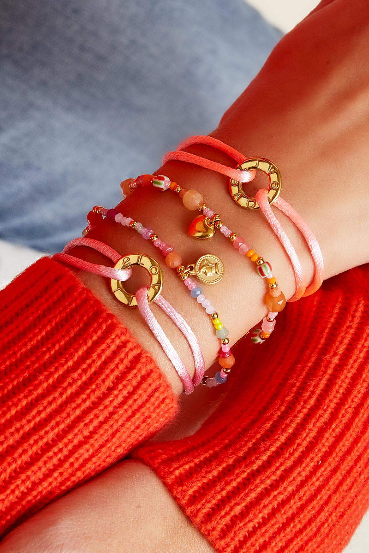 Cordón de color pulsera Rosa Acero inoxidable Imagen2