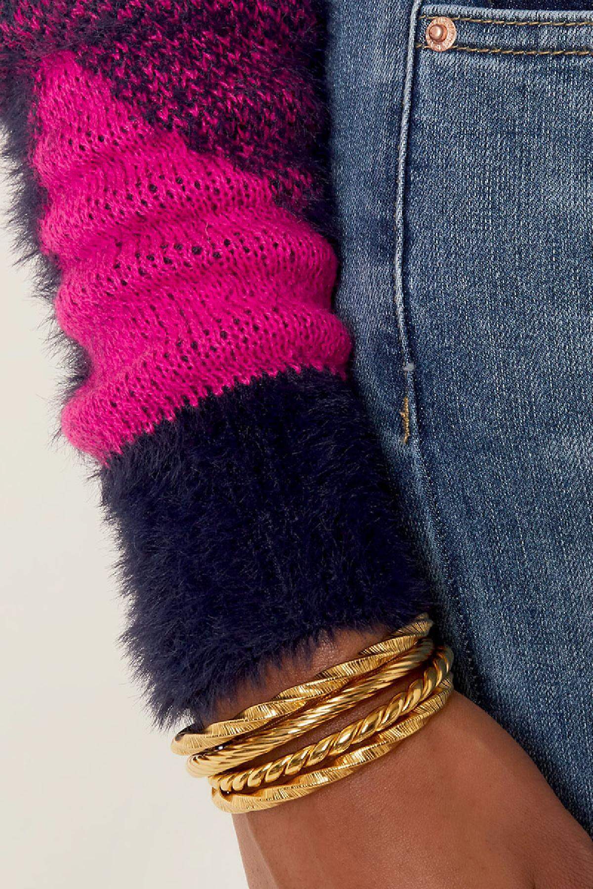 Weicher karierter Pullover Fuchsia S/M Bild8