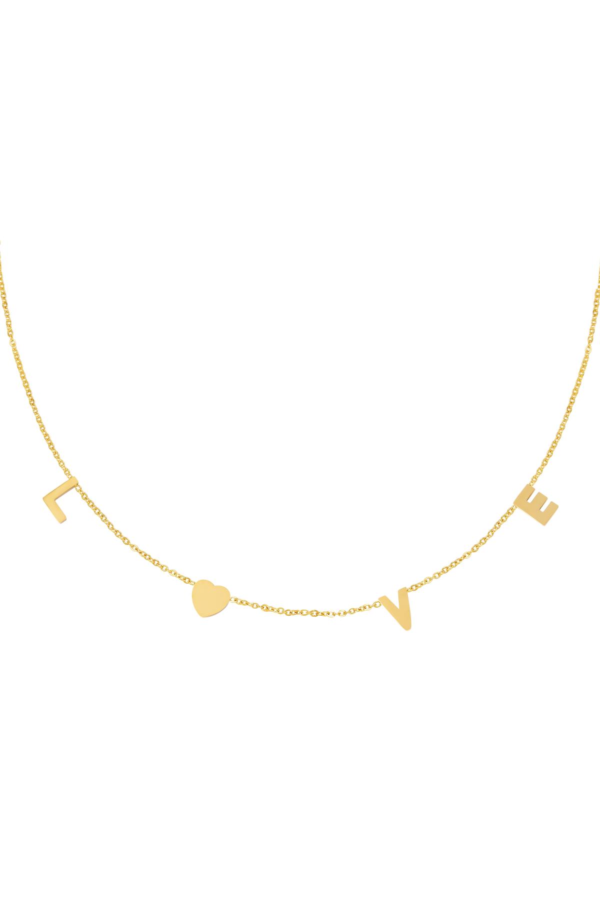 Groothandel Halsketting Liefdesletters Goudkleurig RVS Standaard Sieraden
