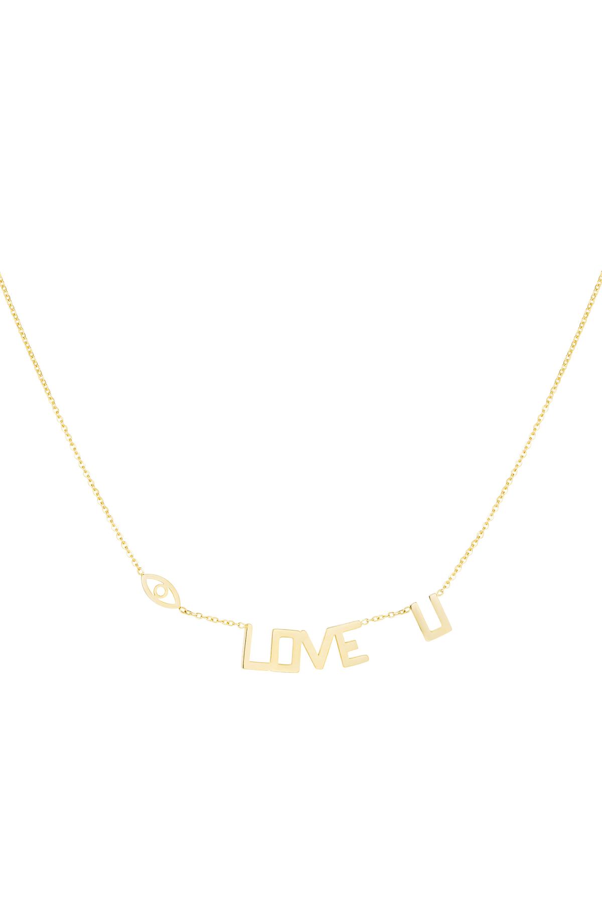 Necklace Love U Color dorado Acero inoxidable 