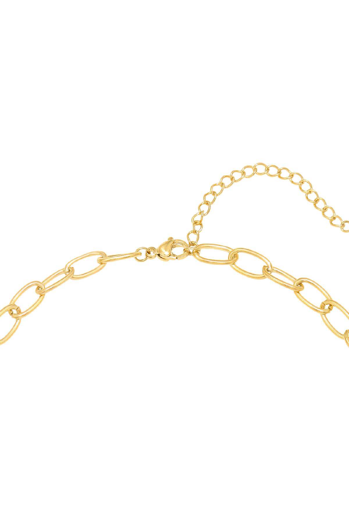 Ketting Beads Love Goud kleur Stainless Steel h5 Afbeelding4