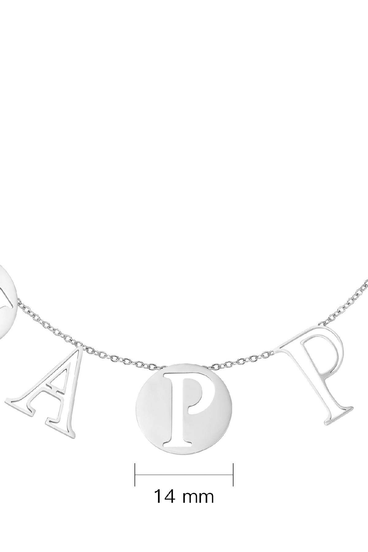 Halskette Letters Happy Silber Edelstahl h5 Bild2