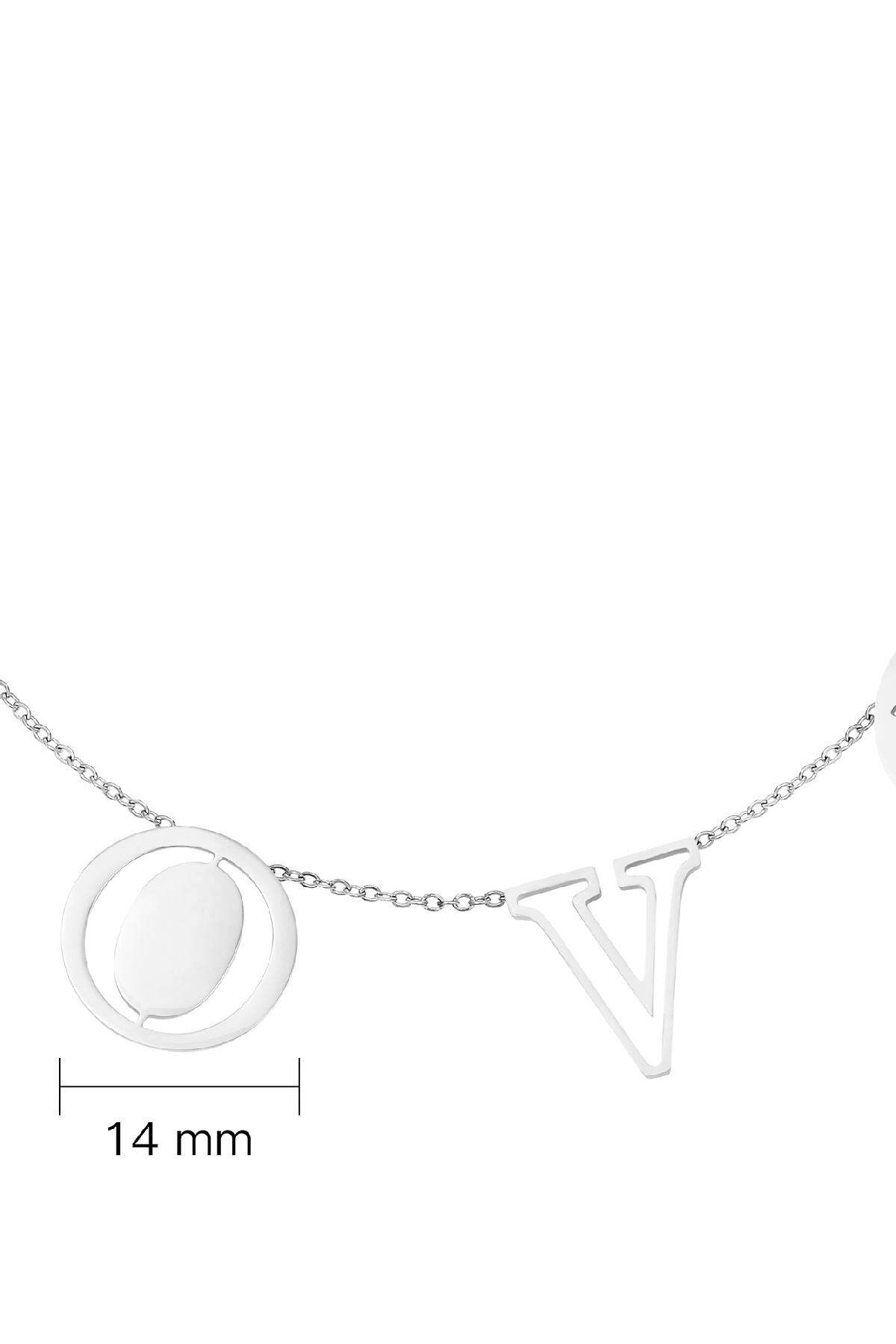 Kolye Harfler Aşk Silver Color Stainless Steel Resim3