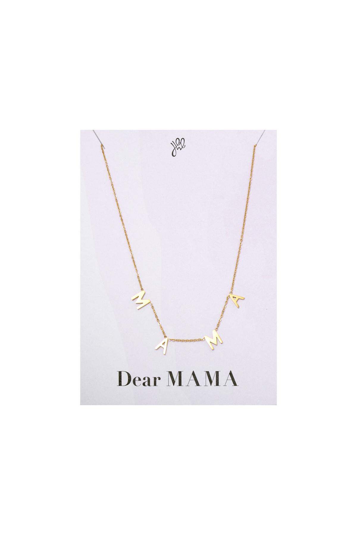 Ketting Dear Mama Goud kleur Stainless Steel