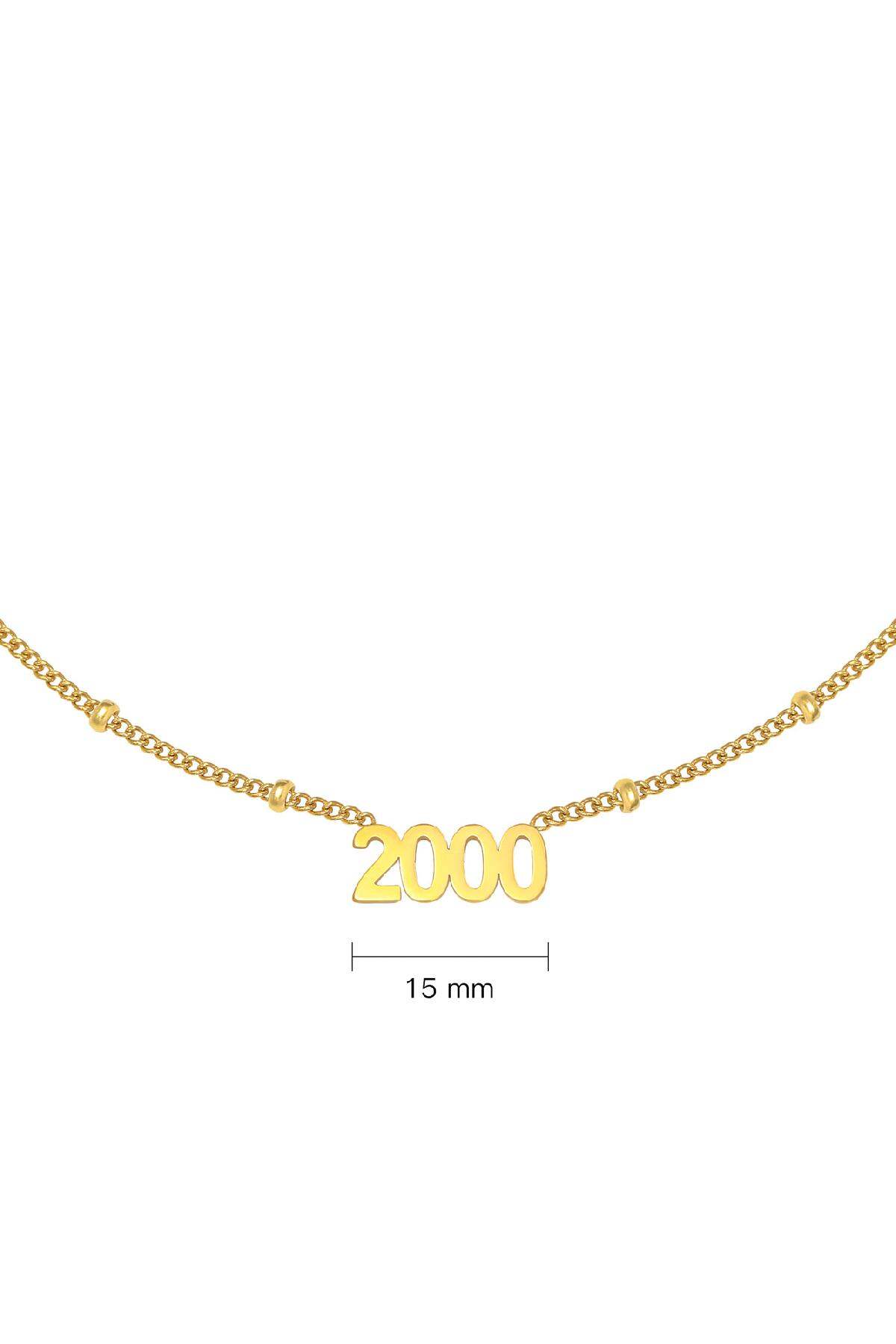 Collier Year 2000 Couleur or Acier inoxydable h5 Image2