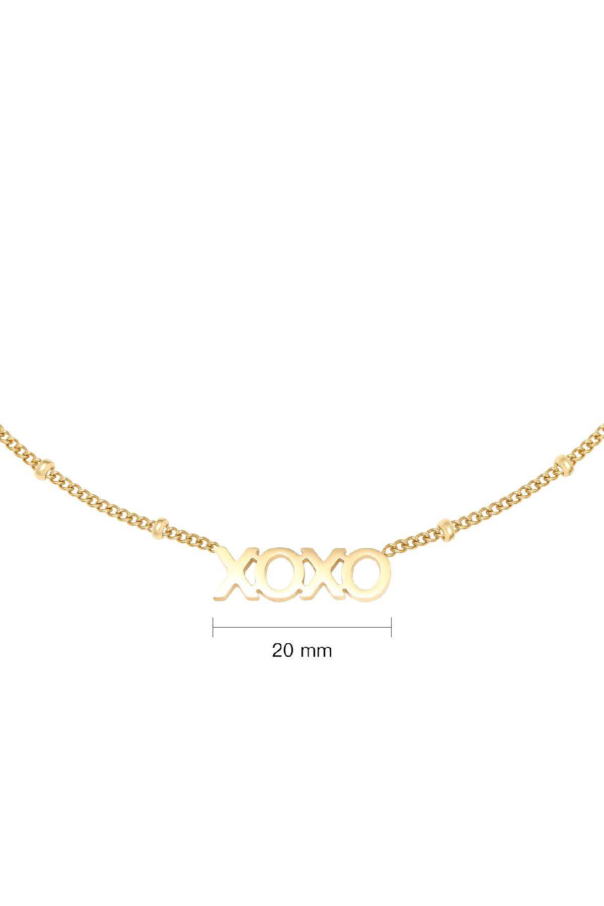Necklace Dotted XOXO Gold Color Stainless Steel h5 Picture2