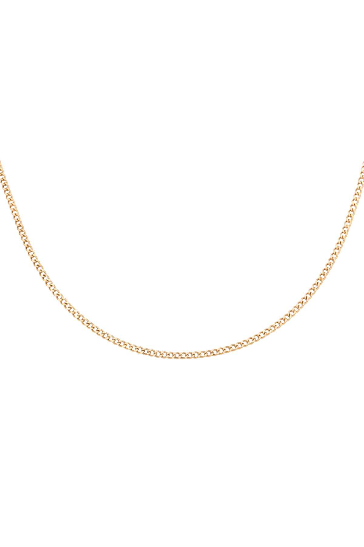 Necklace Tiny Plain Chains Gold Color Stainless Steel