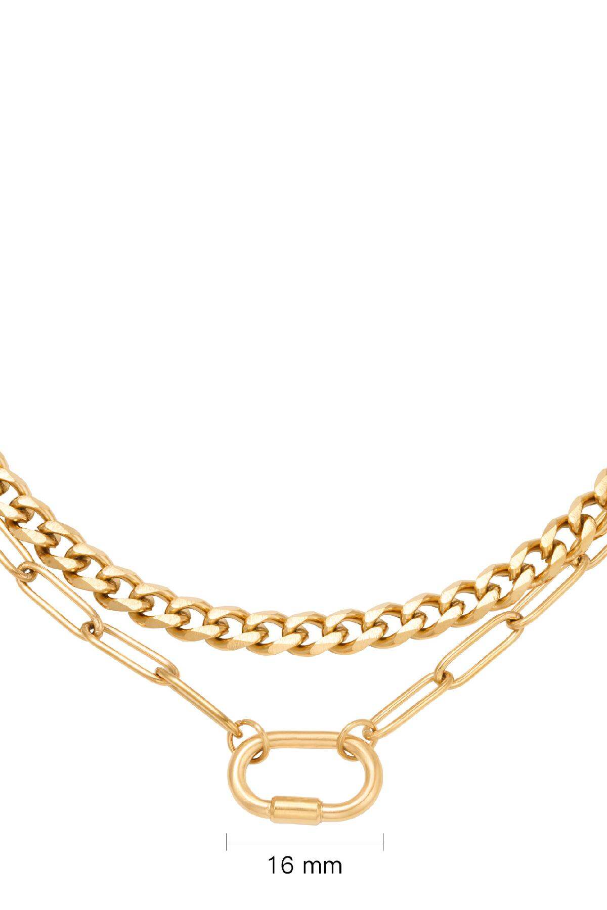Halskette Chains Two In One Goldfarbe Edelstahl h5 Bild2