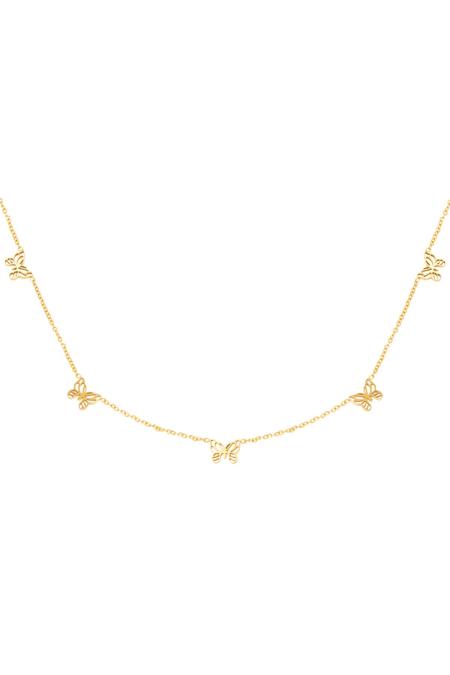 Necklace Little Butterflies Silver Color Stainless Steel