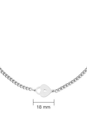 Collana Cuore Bloccato Silver Color Stainless Steel h5 Immagine2