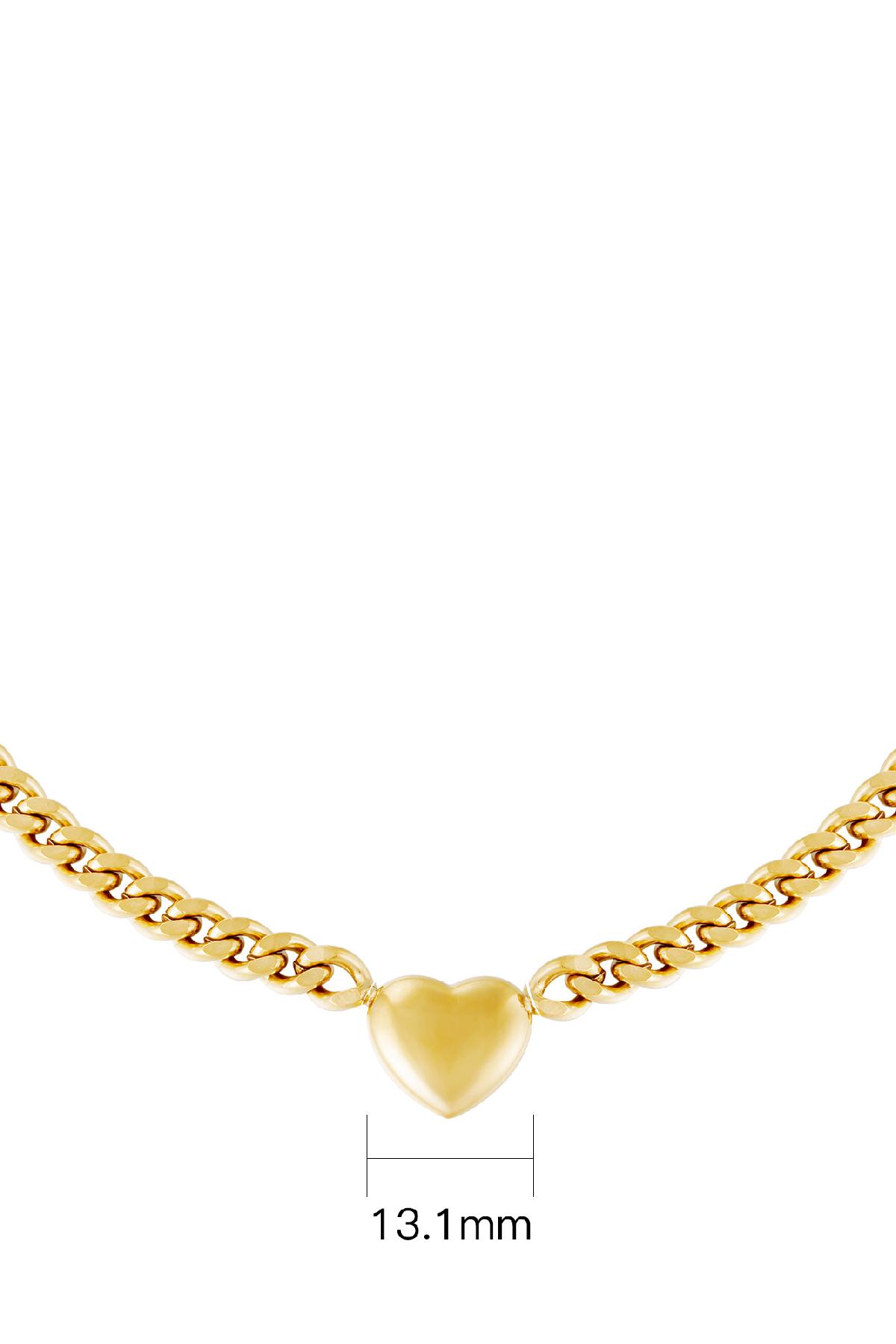 Collar Chained Heart Color dorado Acero inoxidable Imagen3